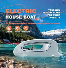 EJIA Inflatable Electric Boat Portable Solar-Powered PVC White