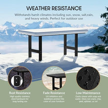 WestinTrends Ashore 7-Piece HDPE Outdoor Rectangular Patio Dining Table Set, Black