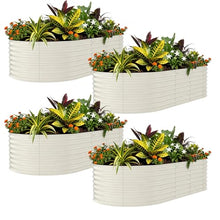 Garvee 4 Pack 7.9 x 3.9 x 2 FT Galvanized Oval Raised Garden Bed Outdoor
