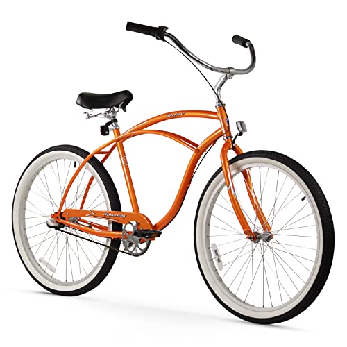 Firmstrong Urban Man Beach Cruiser Bike 26-Inch 3-Speed Orange
