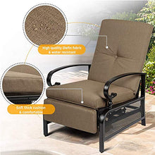 Skiway Outdoor Patio Recliner with Hand-Woven Wicker, Rust-Resistant Frames and Small Side Table Set of 2(Brown), 1 seat