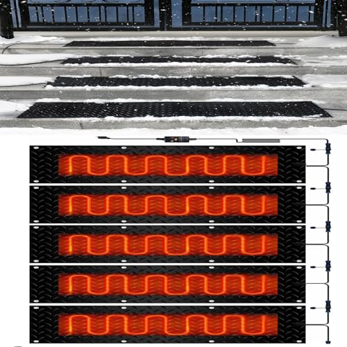 IOUYUP Snow Melting Mat for Outdoor Stairs, Driveways, and Walkways - Anti-Skid Rubber Snow Melting Entrance Mat for Snow Removal(40x60cmx5Pcs)