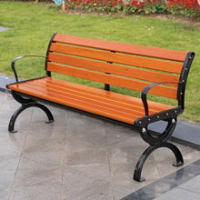 OECETCAWKD Iron Outdoor Garden Bench, Weatherproof Park Bench with backrest for Outside, Wood Plastic Composite Seat for Patio, Porch, Backyard(120cm/47.2in)
