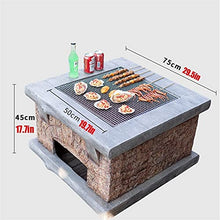 Fire Pits Outdoor Imitation Stone Outdoor Wood Fire Pit Sets, Backyard Patio Garden Fireplace BBQ Grill Stove, Magnesia Material, Anti-Freezing and Heat-Resistant (Kit 1)