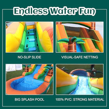 Commercial Water Slide Large 100% PVC Inflatable Water Slide for Adults Kids with Blower Blow Up Water Slide with Splash Pool Outdoor Backyard Party 21x9x12ft