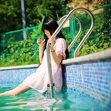 Swimming Pool Escalator 304 Stainless Steel Swimming Pool Ladder Underground Swimming Pool Entrance hot Spring handrail 3 Anti-Skid Pedals Embedded/Silver / 50cm (Silver 50cm)