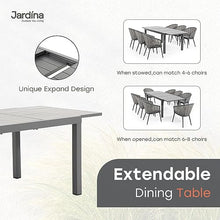 JARDINA Outdoor You Living 9-Piece Rattan Patio Dining Set with Extendable Aluminum Table for 8 Chairs