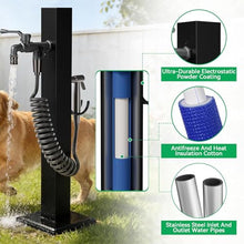 Outdoor Garden Water Column, Freestanding Stainless Steel Water Column with Faucet & Spray Gun, Freeze Proof Vertical Water Hydrant, for Irrigation, Pet Showering, Car Washing