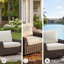 Signature Design by Ashley Kimora Outdoor Swivel Wicker Patio Glider Chair
