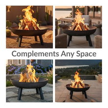 Sunnydaze Cast Iron Heavy Duty Large Fire Pit for Outside Wood Burning, 34"