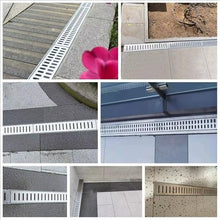 GLDGJMZ Outdoor Channel Drain Kit with Metal Grate - Trench Drainage System for Shower Base Patios & Driveways Heavy-Duty Water Management Solution Easy Installation