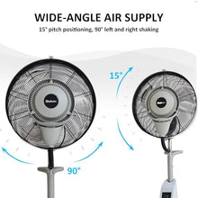 WNGJZZYC Misting Fan, 3 Cooling Speeds with 15L Tank, with Remote Control, Outdoor Commercial Oscillating Pedestal Fans, for Large Outdoor, Factories, Hotels