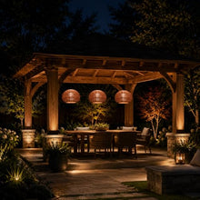MIXL 24 Inch Outdoor Rattan Pendant Light for Balcony and Garden,Boho Style