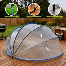 NoeBanJe 18FT Round Pool Dome Cover, Transparent PVC Above Ground Pool Canopy, Weatherproof Enclosure for Round Above Ground Swimming Pools, Heat Retention & Outdoor Pool Protection (Black- 18FT)