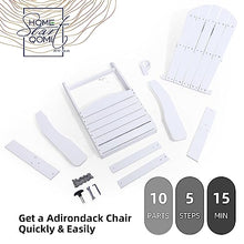 hOmeQomi Adirondack Chairs Set of 4 All Weather Resistant Plastic Outdoor Chairs with Cup Holder White