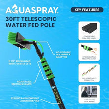 EQUIPMAXX 30 Foot (Long Reach) Solar Panel Cleaning Brush & Pole with Inline Water Filter System for Solar Panel and Window Cleaning Extendable Water Fed Pole Cleaning Kit
