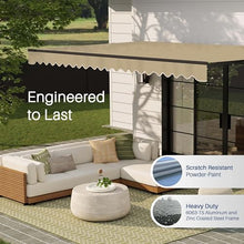 ALEKO Electric Patio Awning Caribbean Black Frame 20x10 Desert Sand