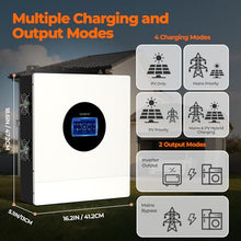 AuraSolar 7000W Hybrid Solar Inverter 48V DC to 120V/240V AC Split Phase, Pure Sine Wave Inverter Built-in MPPT 120A Charge Controller, Power Converter for Home Backup Off Grid Solar System
