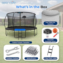 SereneLife 14ft Trampoline with Net & Basketball Hoop Black