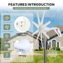 HENGJINGTR 2000W Wind Turbine Generator Kit with Coreless Magnet, 48V3 Aerodynamic Fiberglass Blades, Low Starting Speed, Maximum Speed Wind Turbine Generator Kit,48V