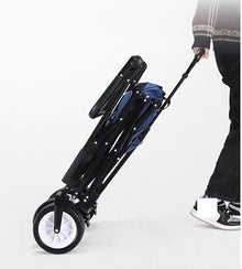 PUCNHZYNW Trolley Cart Folding Garden Trolley Cart with 4 Wheels Heavy Duty Wagon Shopping Cart for Outdoor Camping Pull Truck Camping Cart Garden Wagon