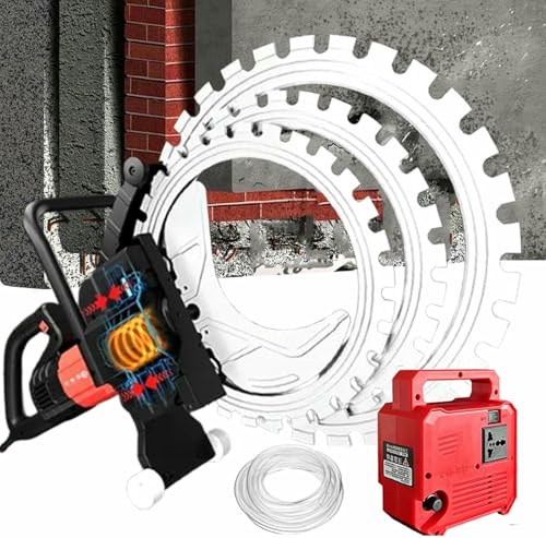 8900w 3 In1 Concrete Ring Saw, 16in+20in+24in Concrete Saw Brushless Motor-Water Fed Dust Suppression,3500rpm Electric Wall Slotting Machine-30/40/50cm Cut Depth for Concrete, Rebar