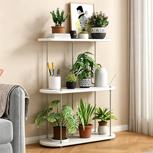 Multi-Tier Plant Stand With Wheels, Bookshelf Style Flower Rack For Living