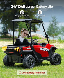 ELEMARA 24V Electric Off-Road UTV 2-Seater Kids Ride-On Truck Dark Red