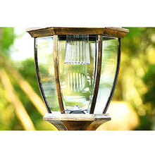 EliteBloom Solar Street Lights Outdoor Lamp Post Light, Waterproof High Pole Light Aisle Villa Landscape Light Anti-Rust Lighting Fixture Park Patio Road Post Lamp (Bronze Height 290cm)