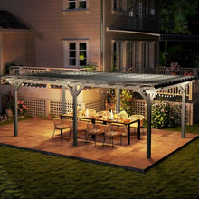 Outsunny 12' x 20' Outdoor Pergola, Wood Gazebo w/Stable Structure Gray