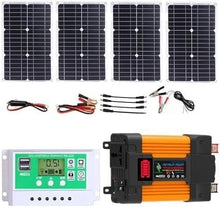 KZZAAO 10 Pieces Complete 4000W/6000W Solar Inverter System Kit, 100W Waterproof Folding Solar Panel, 12V50A Solar Charge Controller
