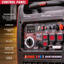 A-iPower 7600-Watt Dual Fuel Inverter Generator Remote Start, Power Supplies with 322cc OHV Engine, CO Sensor, Gas and Propane Powered, for Backup Home Use, Tailgating, RV, Power Outages(GXS7600iRD)