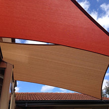 E&K Sunrise 42' x 46' Sun Shade Sail Rectangle Canopy Shade Cover with A Ring Steel Cable Wire UV Block for Pergola Patio Backyard Garden Deck Outdoor (Brown)
