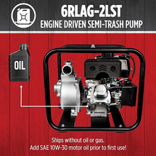 Red Lion 6RLAG-2LST Semi-Trash Gas Powered Transfer Pump, 150 GPM, 208cc