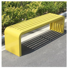 ARMERI Garden Bench for Outdoors, Metal Bench Weatherproof Outdoor Benches, Backless Patio Benches, Garden Benche for Garden Patio Porch Park Backyard,Yellow,100x40x45cm