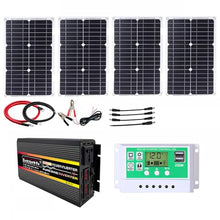 OLONETO 100W 12V Monocrystalline Solar Panel Kit with 10000W DC12V to AC110V/220V Inverter and 50A Controller, Portable Off-Grid Power for RVs, Cars, Campers, Outdoor Use(12V-220V)