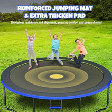 Kiivakii Outdoor Trampoline with Basketball Hoop & Enclosure Net Blue