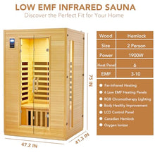 Towallmark Low EMF Infrared 2 Person Sauna Wood