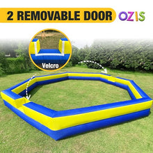 OZIS 26FT Inflatable Gaga Ball Pit with Built-in Blower Blue & Yellow