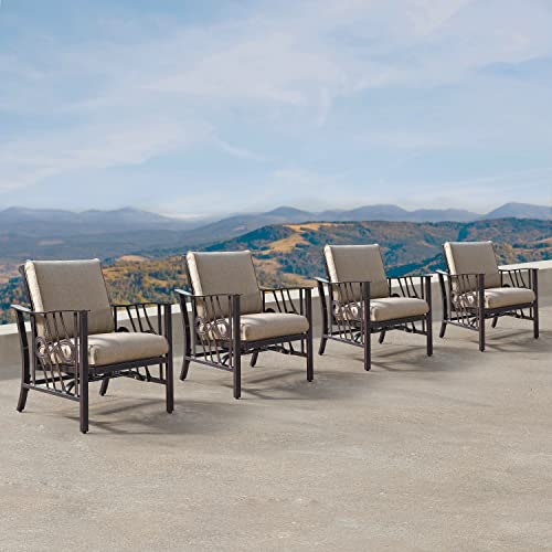 Oakland Living Outdoor Club Deep Seating Rocking Chairs Set of 4 Antique Copper