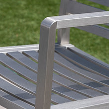 Christopher Knight Home Tracy | Outdoor 5-Piece Rust-Proof Aluminum Set | with Wicker Top Bar Table | Silver/Grey