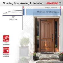 ADVANING 79"x35" Polycarbonate Awning, PA Series, Premium Quality UV Protection Crystal Clear Polycarb with Aluminum Brackets - DA7935-PSS1A