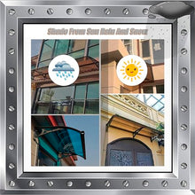 Door awnings Window Awning Door Canopy Window Awnings Awnings for Patio Rain Snow Protection Cover Shade Canopy Patio Awning Outdoor Canopy for Garden/Porch/Window 120x200cm/48x79in Smoke Gray