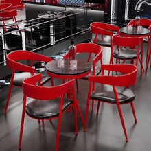 JOSOGO Retro Industrial Patio Conversation Set, Multi-Color Height-Adjustable Round Table, Sturdy Metal Frame Chairs for Small Balcony(A)