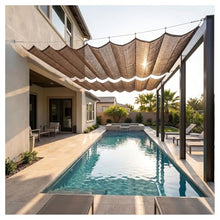 FENGZEQUAN Retractable Wave Sun Shade sail，Pergola Shade Cover Retractable Canopy Outdoor Wave Sun Shade for Patio Garden Backyard Deck Trellis，with Mounting Kit(W1.8*L10m/W5.90*L32.81ft)