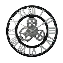 Outdoor Wall Clock Weatherproof 20 Inch Garden Wall Clocks Outdoor Roman Numerals Outside Clocks for Garden Retro 3D Mute Gear American Industrial Wind Creative Wall Clock B (B)