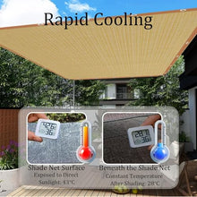 HYDBCNA 99% Sun Shade Cloth for Garden, Heavy Duty Shade Tarp Fabric with Grommets, Beige Greenhouse Shading Net Breathable HDPE for Greenhouse, Patio, Pergola, Porch(10x45m/32.8x147.6ft)