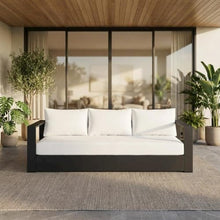 Outdoor Escape Powder-Coated Aluminum Outdoor Sofa with Thick Cushions, Patio Couch for Outdoor Patio Furniture and Seating, Gray White