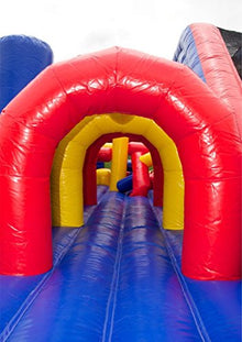 JumpOrange 30' Rainbow Xtreme Inflatable Obstacle Course Red/Yellow/Blue