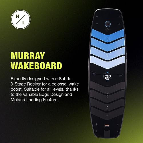 Hyperlite Murray Wakeboard with Open-Toe Adjustable Team Bindings Wakeboard Package Black/Grey 144cm